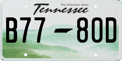 TN license plate B7780D
