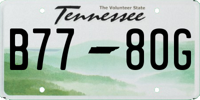 TN license plate B7780G