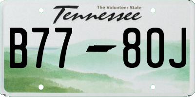 TN license plate B7780J