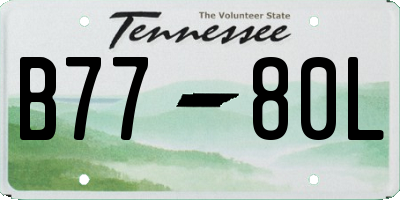 TN license plate B7780L