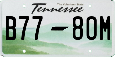 TN license plate B7780M