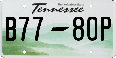 TN license plate B7780P