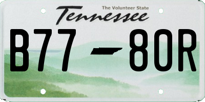 TN license plate B7780R