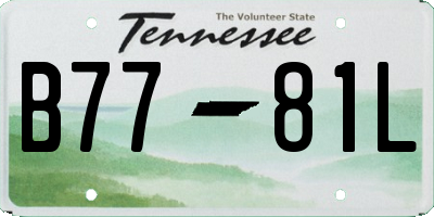 TN license plate B7781L