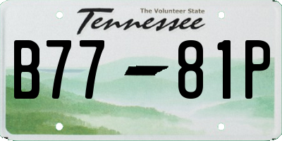 TN license plate B7781P