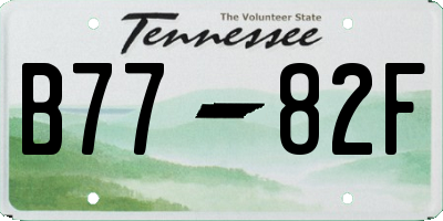 TN license plate B7782F
