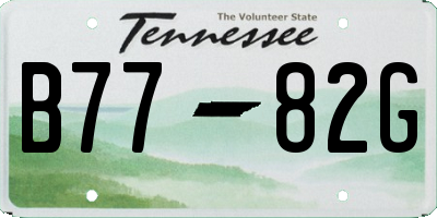 TN license plate B7782G