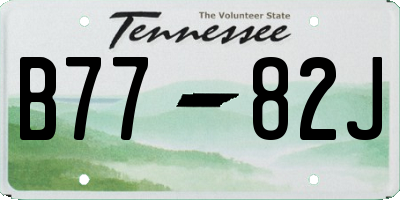 TN license plate B7782J