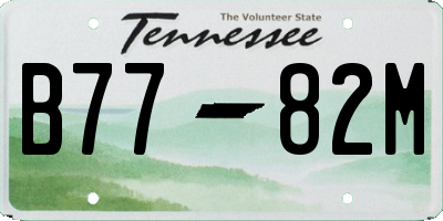 TN license plate B7782M