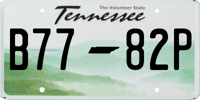 TN license plate B7782P