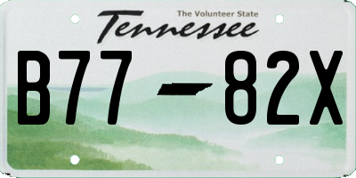 TN license plate B7782X