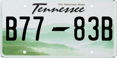 TN license plate B7783B