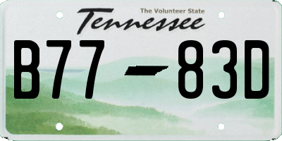 TN license plate B7783D