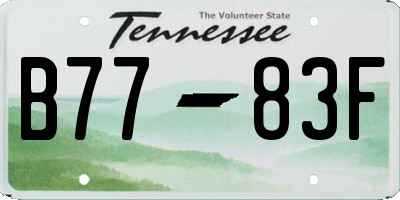 TN license plate B7783F