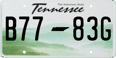 TN license plate B7783G