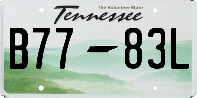 TN license plate B7783L