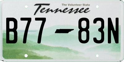 TN license plate B7783N