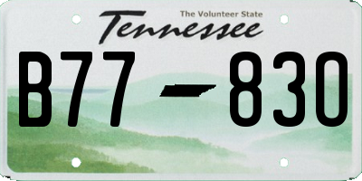 TN license plate B7783O