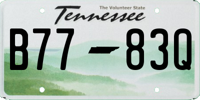 TN license plate B7783Q