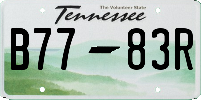 TN license plate B7783R
