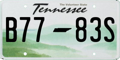 TN license plate B7783S