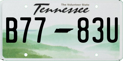 TN license plate B7783U