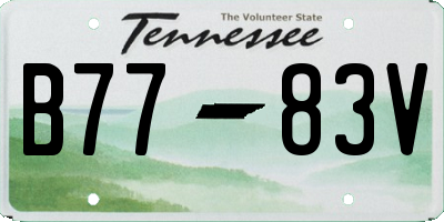 TN license plate B7783V