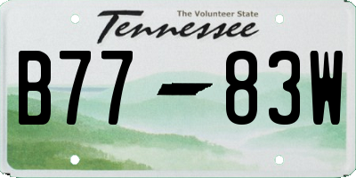 TN license plate B7783W
