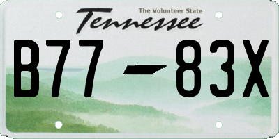TN license plate B7783X