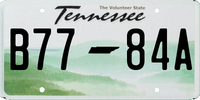 TN license plate B7784A