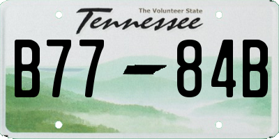 TN license plate B7784B