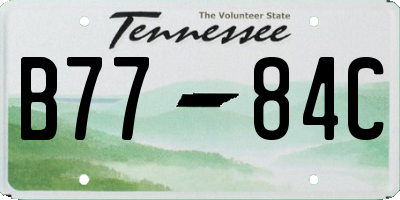 TN license plate B7784C