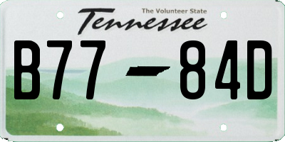 TN license plate B7784D