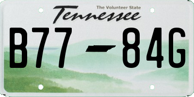 TN license plate B7784G
