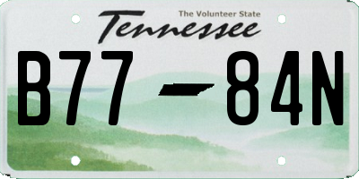 TN license plate B7784N