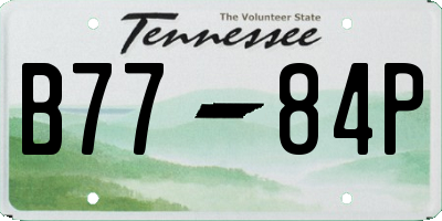 TN license plate B7784P