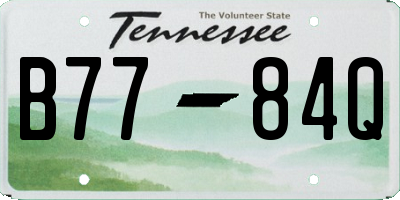TN license plate B7784Q
