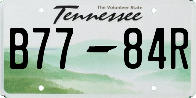 TN license plate B7784R