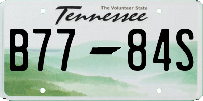 TN license plate B7784S