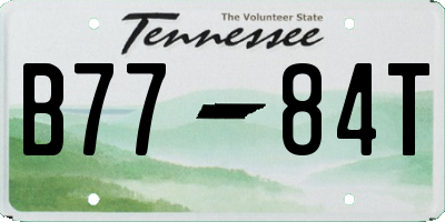 TN license plate B7784T