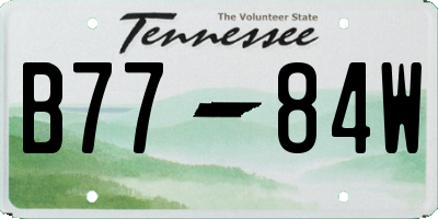TN license plate B7784W