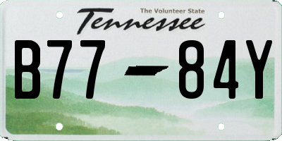 TN license plate B7784Y