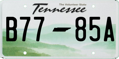 TN license plate B7785A