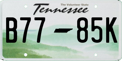 TN license plate B7785K