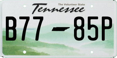TN license plate B7785P