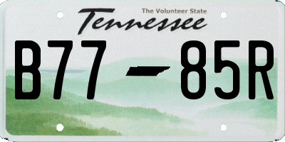 TN license plate B7785R