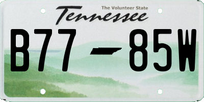 TN license plate B7785W
