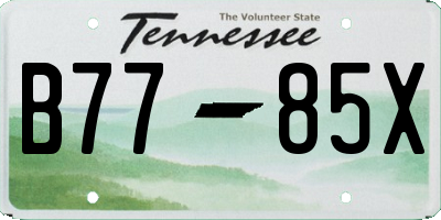 TN license plate B7785X