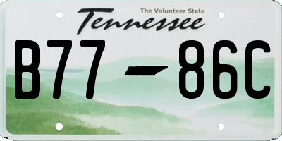 TN license plate B7786C