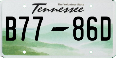 TN license plate B7786D